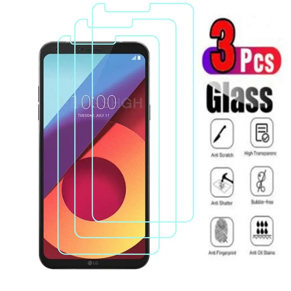 

3Pcs 9H Protective Tempered Glass For LG Q6 Q6A on Glass LG Q6 Plus M700N High Quality Screen Protector Protection Cover Film