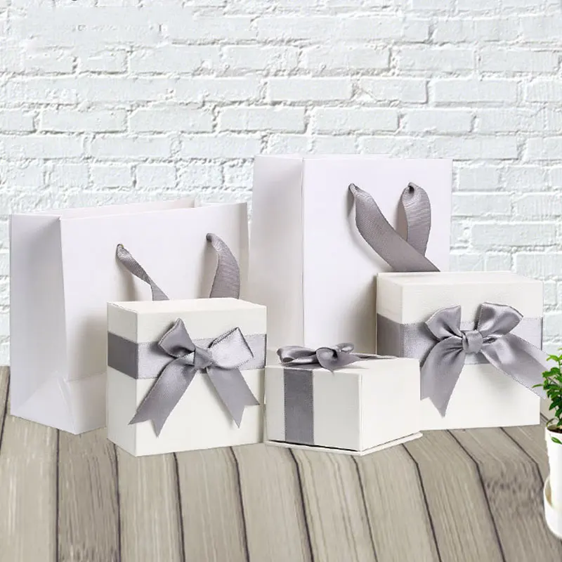Многоразмерная белая квадратная коробка из крафт-бумаги для упаковки ювелирных изделий, Подарочная коробка для свадьбы/дня рождения подушка aqua soft белая подарочная коробка 41x61