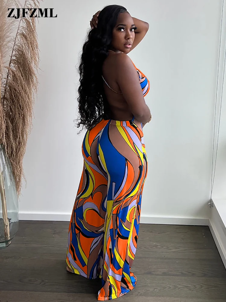 Женский комбинезон с широкими штанинами праздничный на бретелях-спагетти