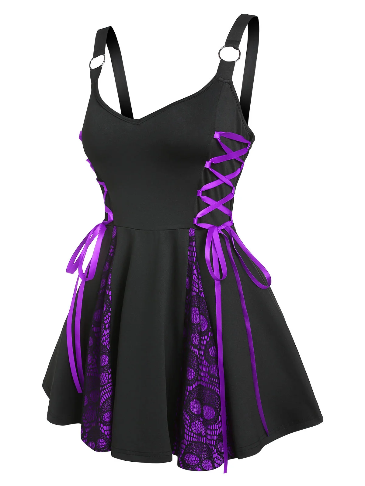 

Женский топ без рукавов со шнуровкой и кружевной вставкой, летний топ