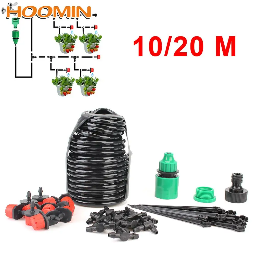 

10M-20M Misting Watering Kits with Adjustable Drippers Portable Micro Drip Irrigation System Garden Hose Automatic Watering