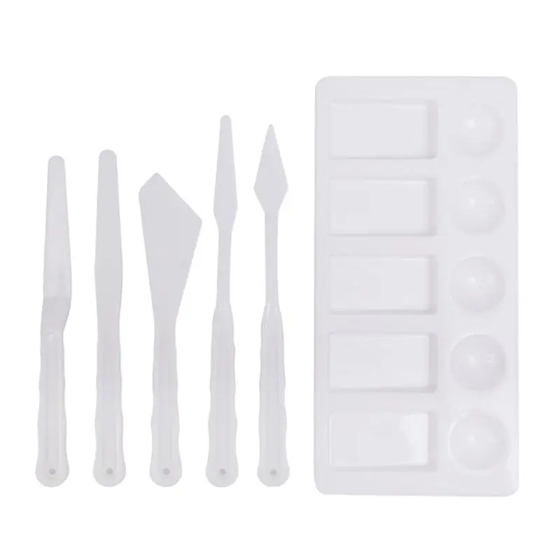 

6PCS/Set Plastic Painting Knife Spatula Palette Knife Oil Painting Accessories