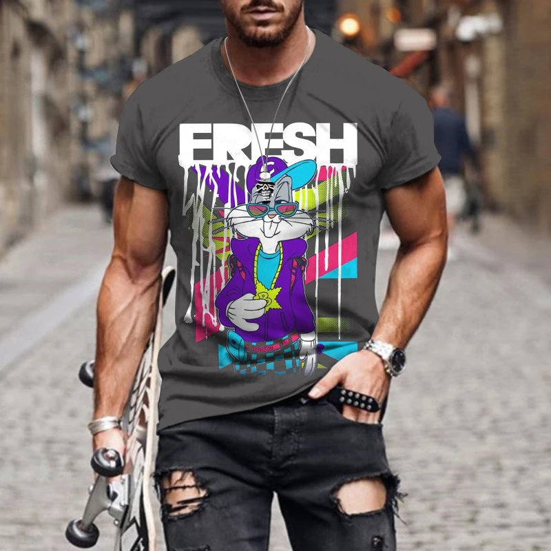 

Летняя дышащая футболка большого размера с коротким рукавом и 3D-принтом