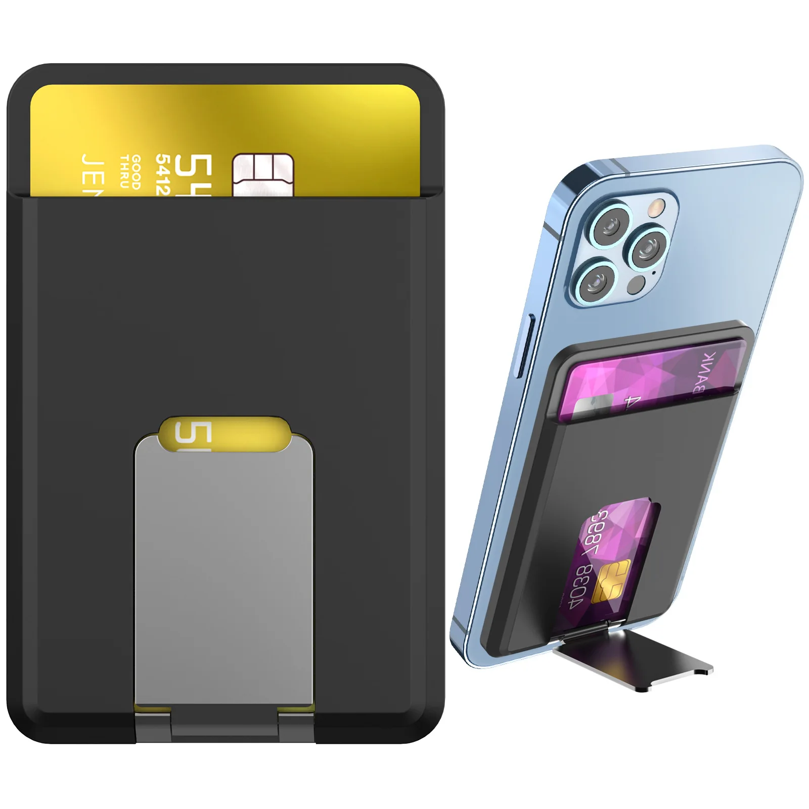 

Iphone 12 13 14 Pro Max Magsafe Wallet with Stand Phone Card Holder Detachable Magnetic Bracket Stand Socket Phone Holder