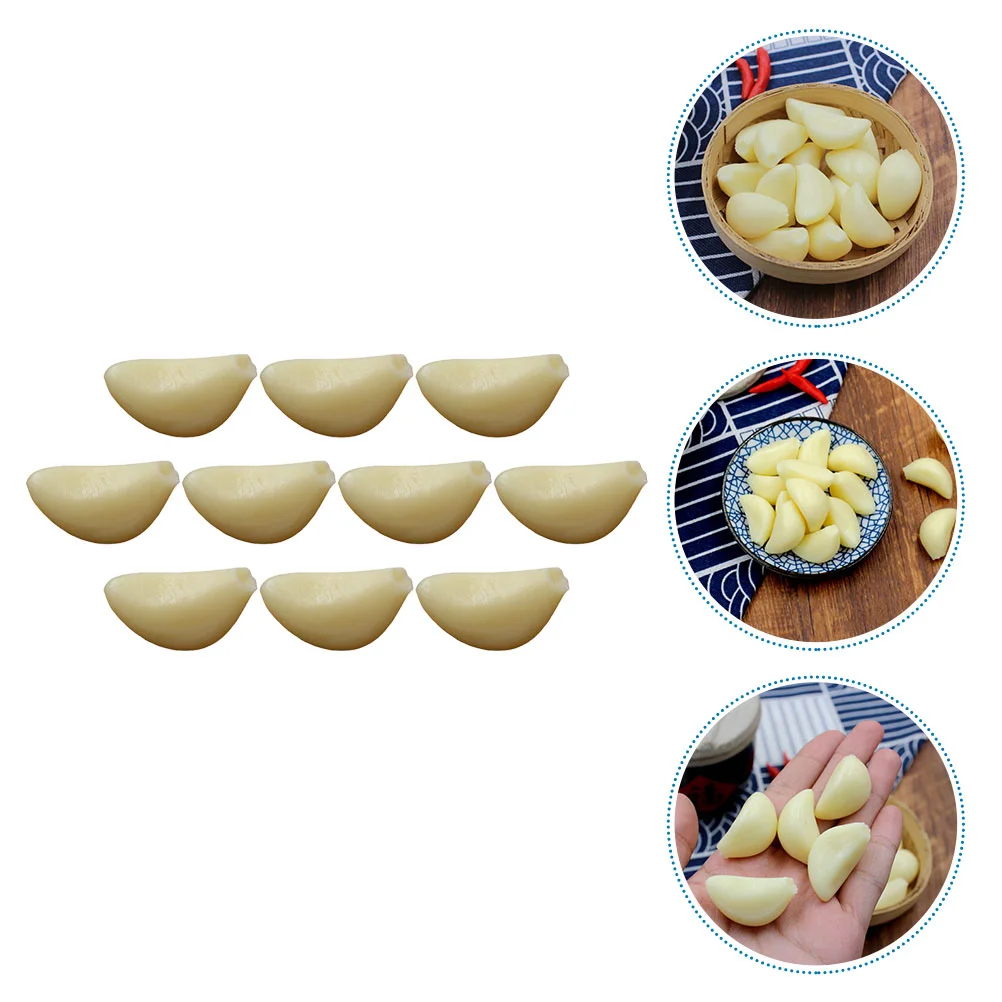 

10pcs Simulation Garlic Props Garlic Photo Props Garlic Decoration for Home