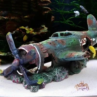 fighter fish tank decoration resin crafts wreckage hide cave for fish shrimp aquarium landscaping ornaments