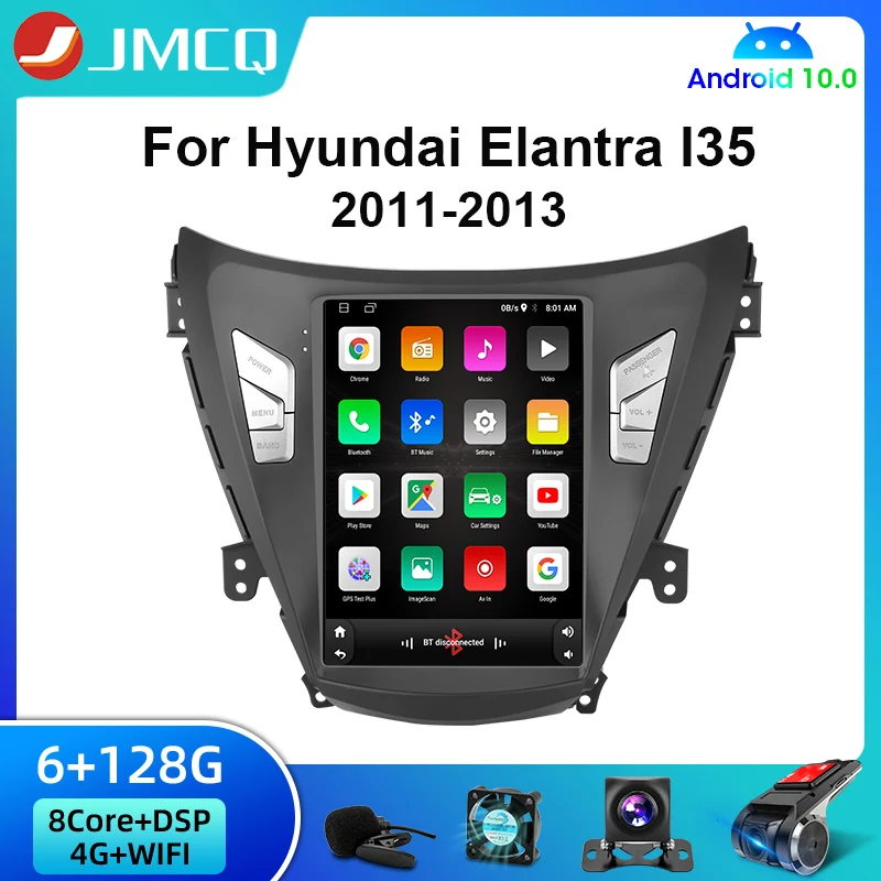 

Автомагнитола 2 Din, Android 10,0, мультимедийный видеоплеер для Hyundai Elantra Avante I35 2011-2013, для Carplay, стерео, GPS, в стиле Tesla