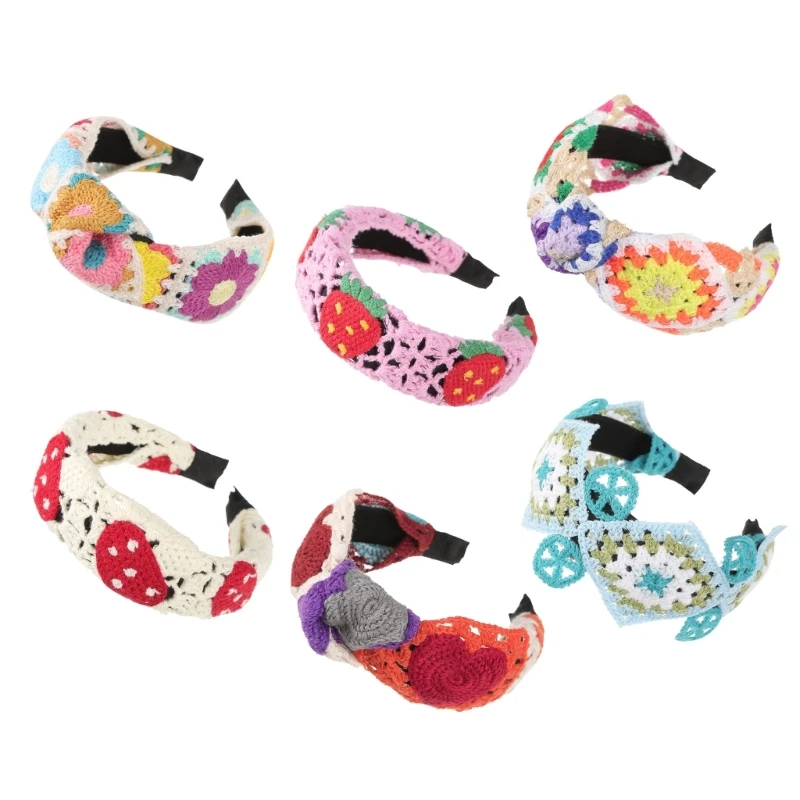

Cloth Headband for Woman with Crochet Pattern Delicate Headbands Headbands Sweet Hairbands Yoga Supplies Drop shipping