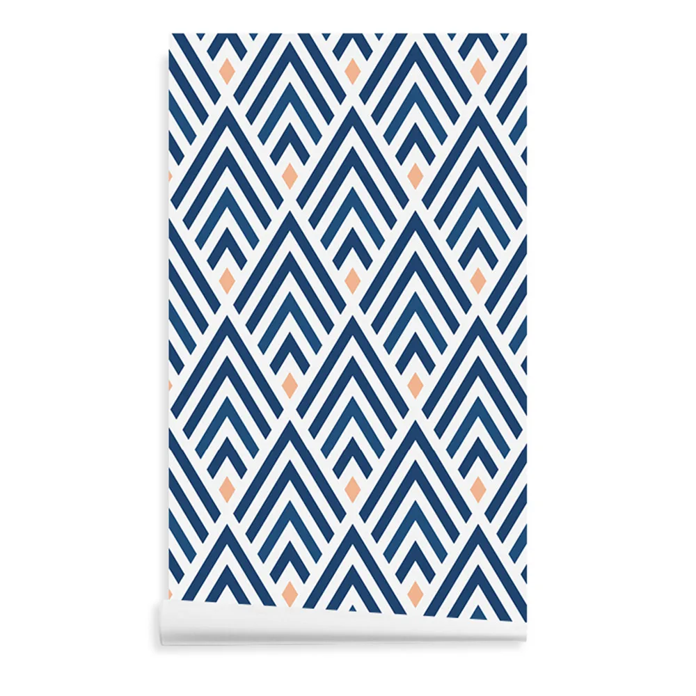 

Blue Geometric Rhombus Peel and Stick Wallpaper Vinyl Thicken Removable Self-adhesive Contact Paper For Home Decor Easy to Paste