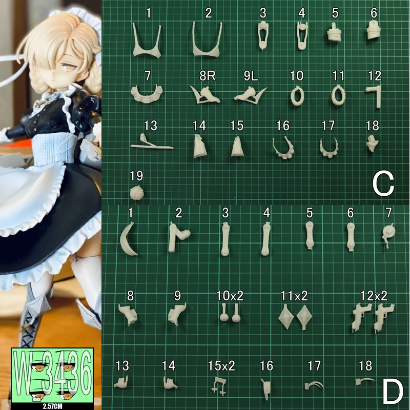 Фото (В наличии) (W_3436) 1/6 Sheffield Maid Ver Azur Lane Неокрашенный, в разобранном виде WF2020w Diy GK Комплект модели из белой смолы №3