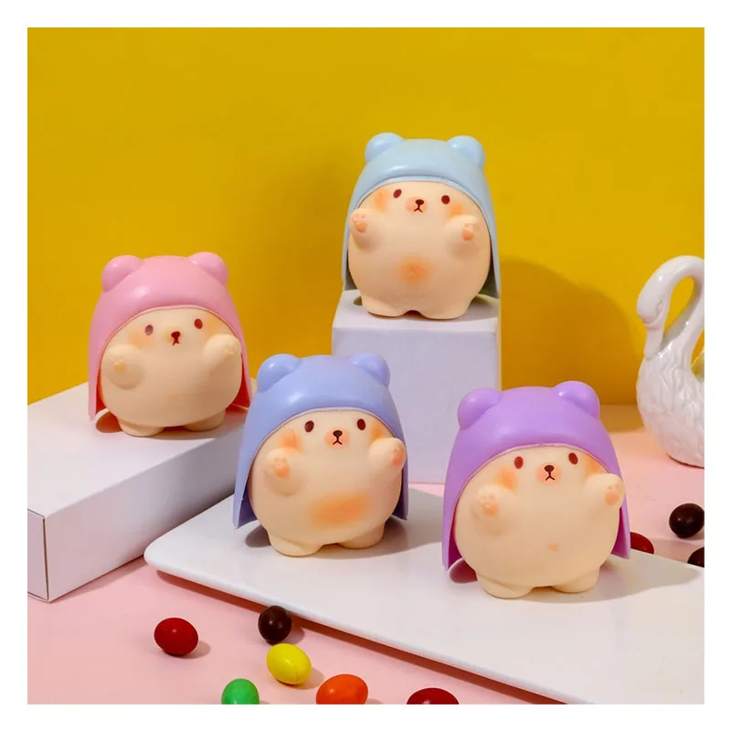 

Cute Caped Bear Decompression Toys Animal Models Dolls Kid Gift Desktop Decor