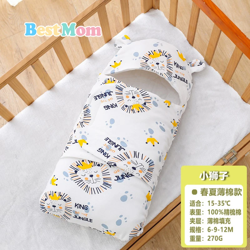

2023 спальный мешок для новорожденных, Детские Мультяшные вещи из чистого хлопка, теплое полотенце после купания, воздухопроницаемое одеяло, одеяло для обнимания