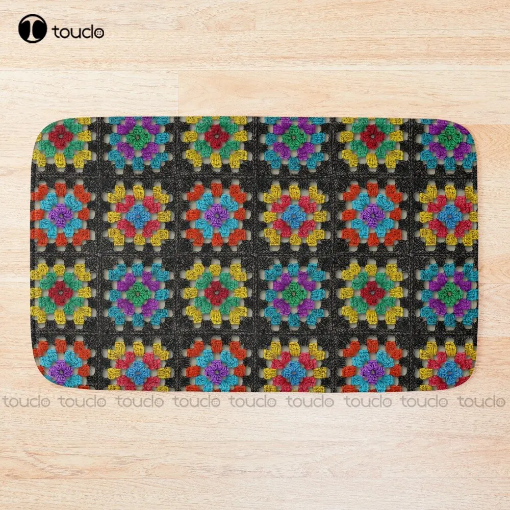 Бананка квадратное Ретро вязаное крючком афганское одеяло коврик для ванной