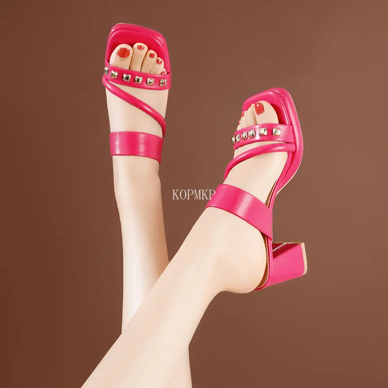 

Модные сексуальные женские сандалии с открытым носком на очень высоком каблуке с кристаллами женская обувь для банкета на квадратном каблуке сандалии без шнуровки на платформе туфли-лодочки