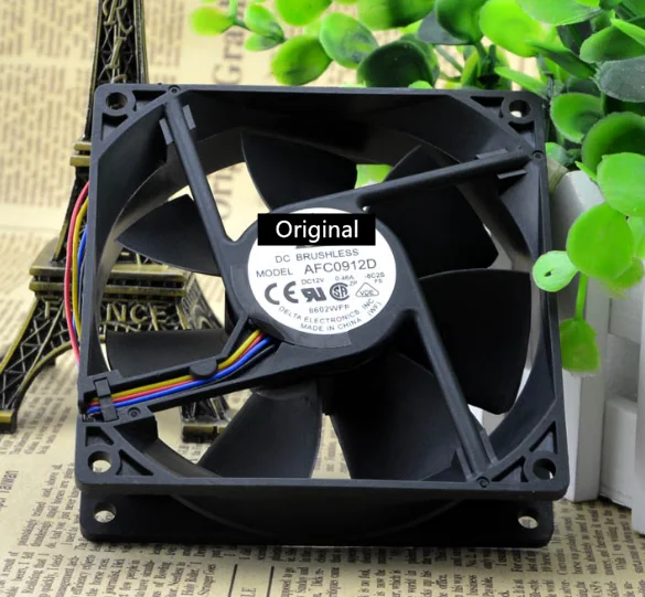 Оригинальный, 100% рабочий, 12 В постоянного тока, 0,46 А, четырехпроводной AFC0912D с контролем скорости, охлаждающий вентилятор для 92*92*25 мм