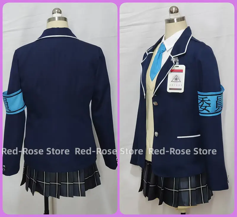 Okusora Ayane Косплей Костюм Игра Синий Архив Платье Пальто Рубашка Юбки Хэллоуин
