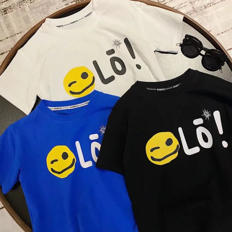 Children's Round Neck New Temperament Summer T-shirt Five-point Sleeve Simple Trend All-match Korean Style Children's Clothing