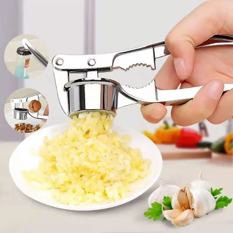 

Multifunctional Stainless Steel Garlic Masher Kitchen Vegetable Cooking Ginger Extruder Manual Ginger Grinder Kitchen Tools