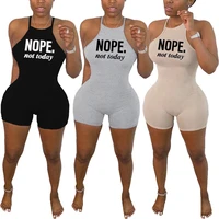dy002 ladies jumpsuits summer sexy streetwear solid color slings backless tight sports short jumpsuits womens nightclub