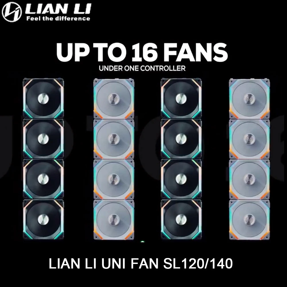 Вентилятор LIAN LI UNI SL120 SL140 PWM, модульный вентилятор без кабеля, компьютерная система охлаждения воды/воздуха, Маргаритка, 5 В, ARGB AURA SYNC