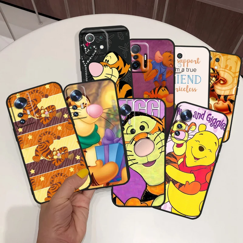 

Disney Tigger Cute For Xiaomi Mi 12 11 10 11T 10T 9T 9 Note 10 Ultra Pro Lite TPU Soft Silicone Black Phone Case
