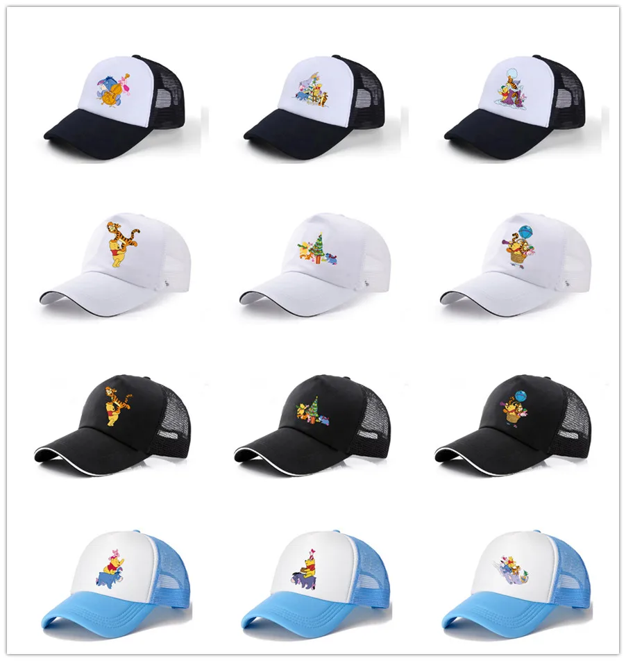 

Disney Original Hat Winnie The Pooh Series Children's Baseball Cap Dome Hip Hop Hat Back Button Cap Sun Hat Gora Stranger Things