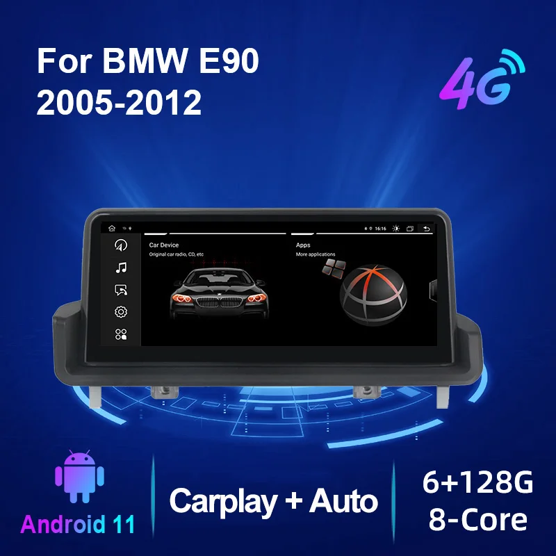 

Автомобильный радиоприемник для BMW 3 серии E90 318i 320i E91 E92 E93 2005-2012 Android 11 6 + 128G автомобильный DVD GPS-навигатор Carplay + Автомобильный Wi-Fi 4G BT