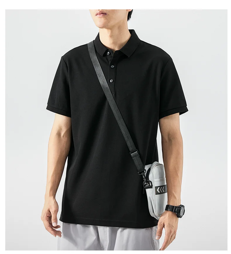 

M1240 polo shirt men's short-sleeved cotton business casual lapel t-shirt loose men's top