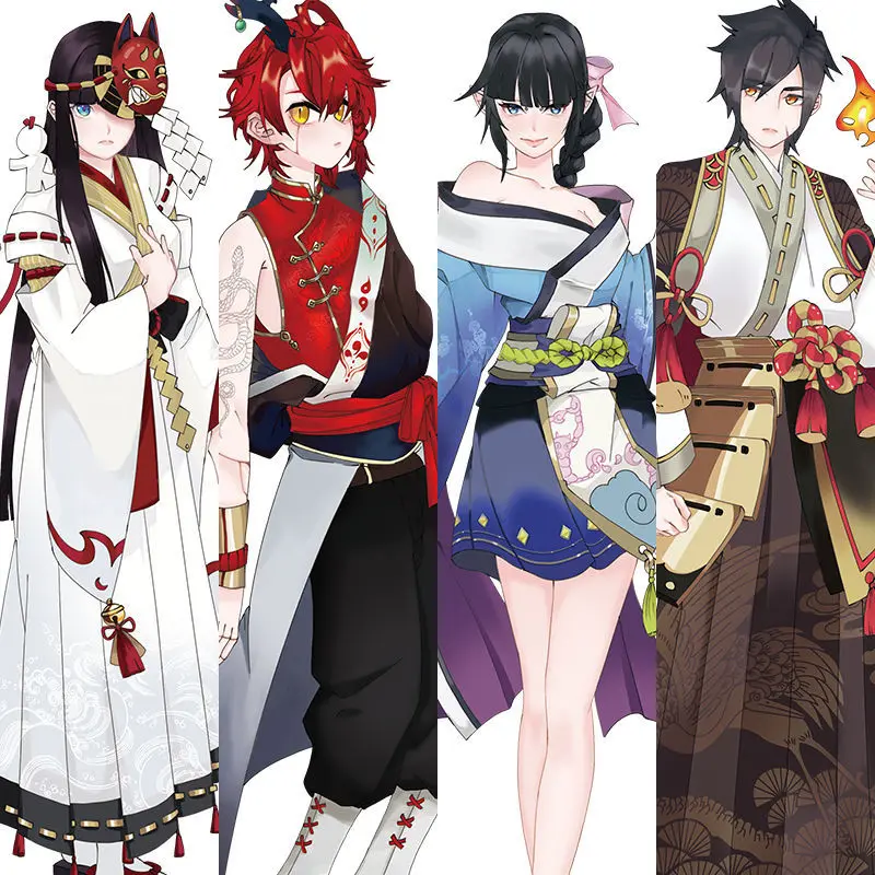 Japanese Onmyoji monster recorded kimono girl anime decor collage material witch hand account tape stationery sticker washi tape
