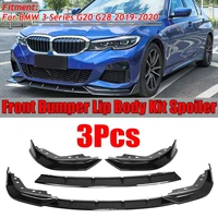 3pcs car front bumper splitter lip body kit spoiler cover diffuser body kit for bmw 3 series g20 g28 2019 2020 chin bumpers