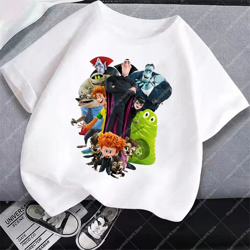 Детская хлопковая футболка Hotels Transylvania для девочек топ с короткими рукавами