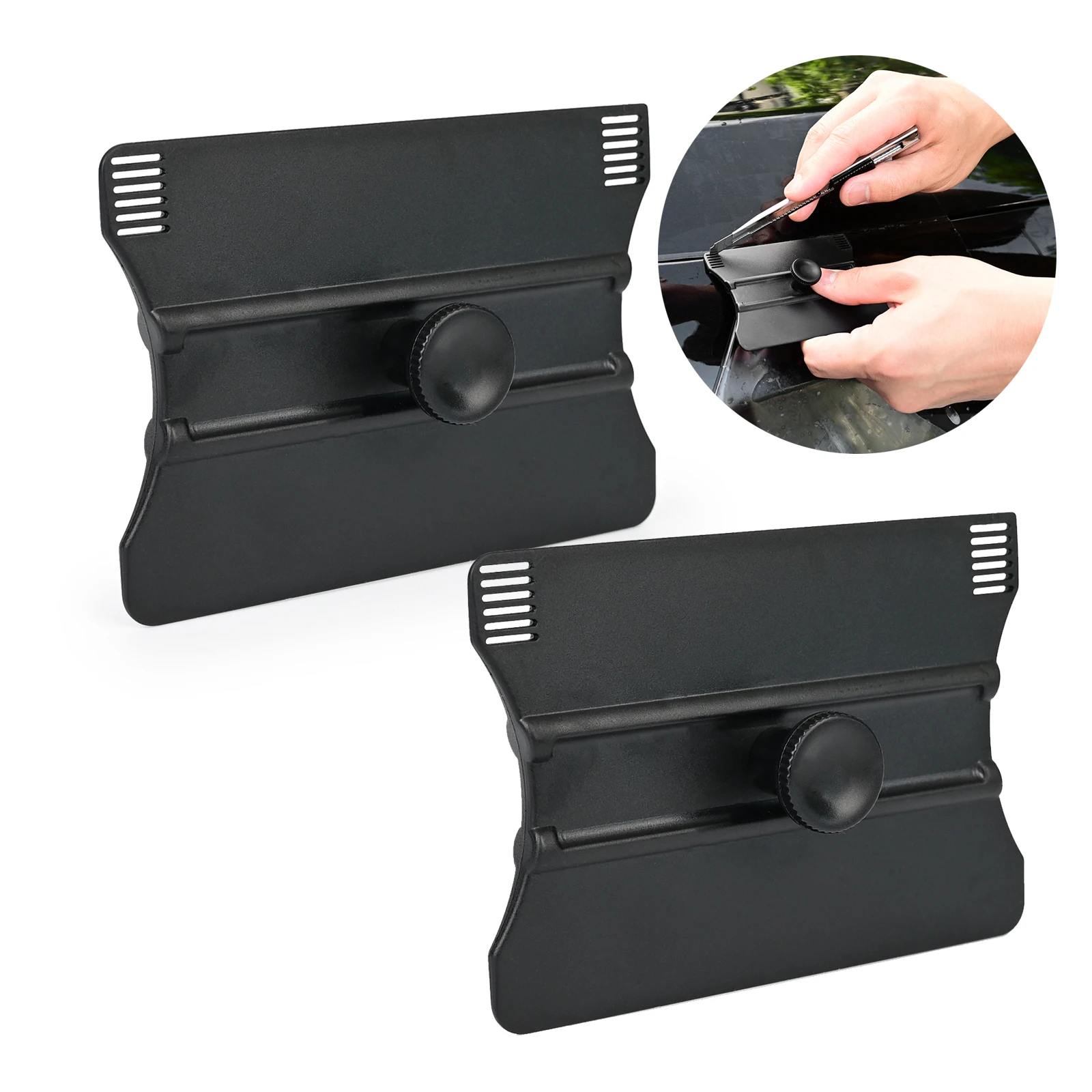 

EHDIS 2-в-1 черный автомобильный скребок, виниловая пленка, скребок для тонировки окон, стеклоочиститель, инструменты для резки кромок, аппликатор для обоев из фольги