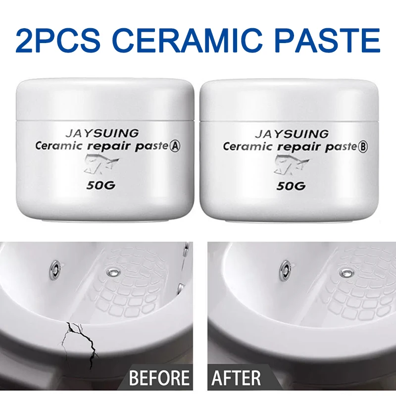 

2pcs 100g Ceramic Fix Crack Paste Floor Tile Adhesive Repair Porcelain Reparatie Agent for Bathroom Tub Shower Repairing Kit