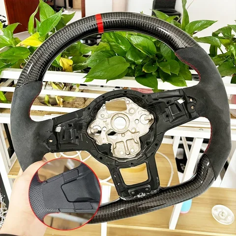Рулевое колесо из углеродного волокна, кожаная алькантара для Volkswagen Golf 7 7.5 GTI GTD GTE R 2013-2020 Polo GTI Tiguan Passat DSG