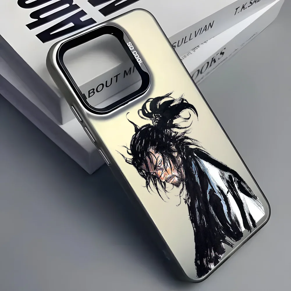 Японский чехол для телефона Vagabond Samurai для iPhone 16, 15, 14, 13, 12, 11 Pro Max, серый, черный, матовый, ультратонкий, мягкий, конфетный, абстразин, принципиально (art.: 3920cbedab7fe) - 3920cbedab7fe