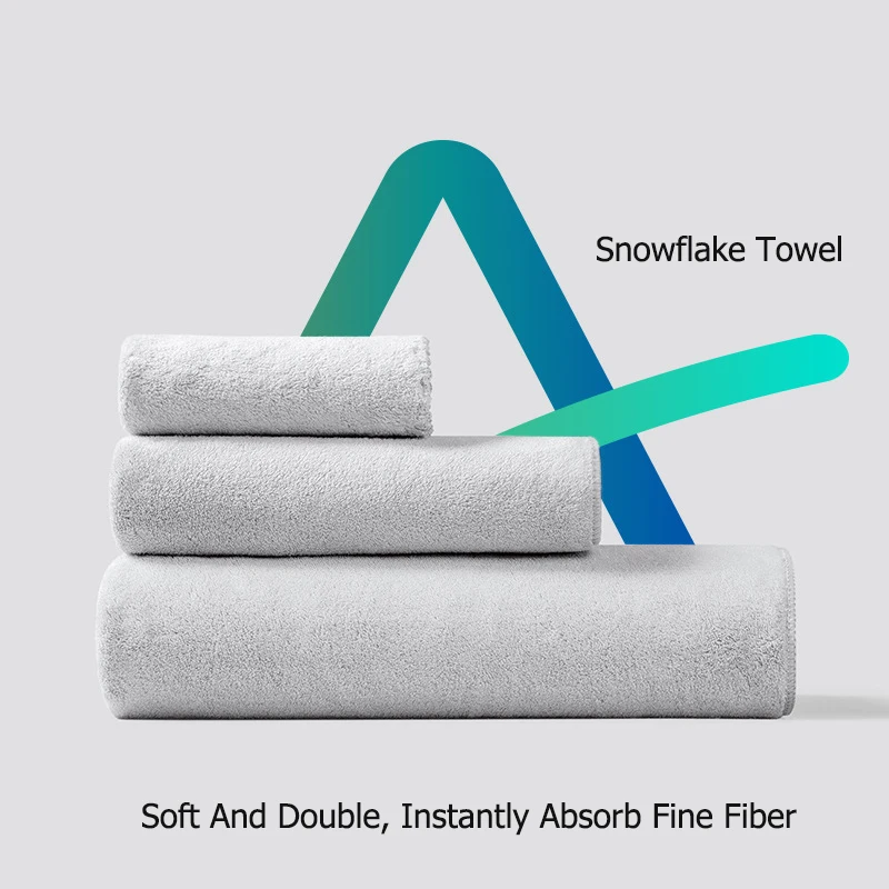 Set Of Three Men's Gray Household Water Absorption Faster Than Cotton Dry Pink Towel Set Female Bag Mail