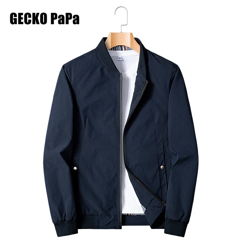 

Spring New Men's Bomber Jacket Casual Streetwear Slim Coats Men Baseball Collar Solid Color Windbreaker Plus Size 6XL