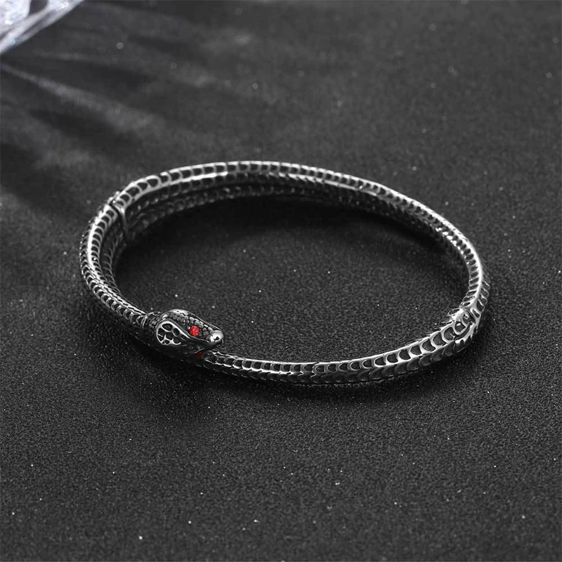 

Gothic Stainless Steel Viking Snake Bracelet For Men Women Punk Rock Animal Bangle Bracelet Fashion Jewelry Party Gift Wholesale
