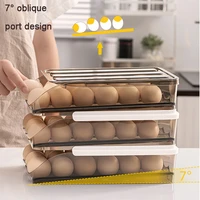 automatic rolling egg box kitchen items refrigerator storage organizer household transparent drawer tray space saver cozinha
