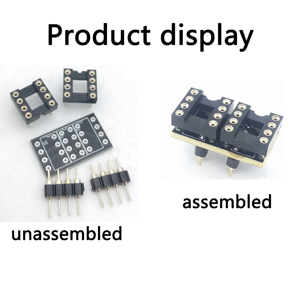 

In-line Op Amp Module IC Single Op Amp to Double Op Amp PCB Double-Sided with Pin Power Amplifier Pre-Op Amp Conversion Seat