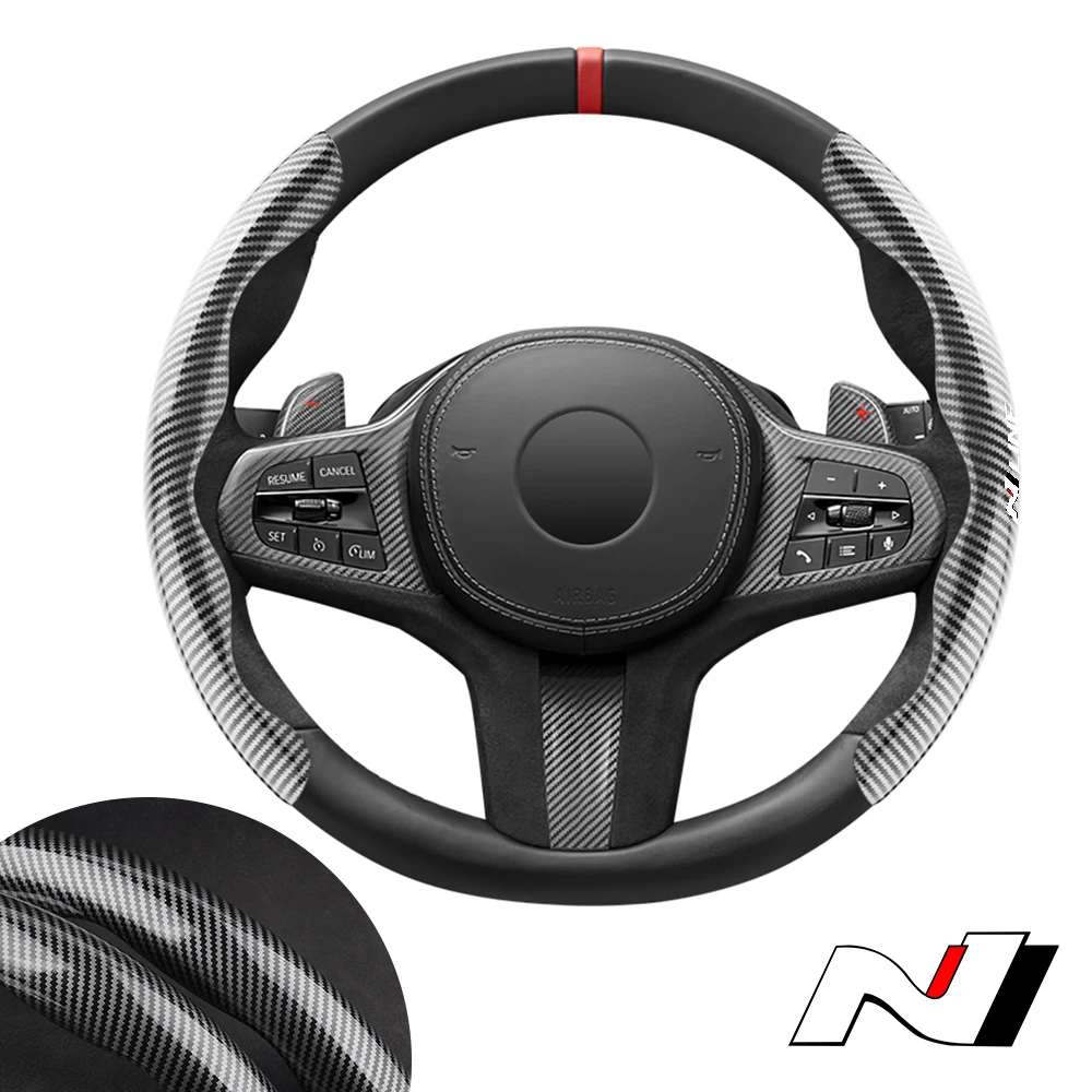 for Hyundai n nline tucson kona sonata veloster i30 i20 elantra car steering wheel cover car accessories