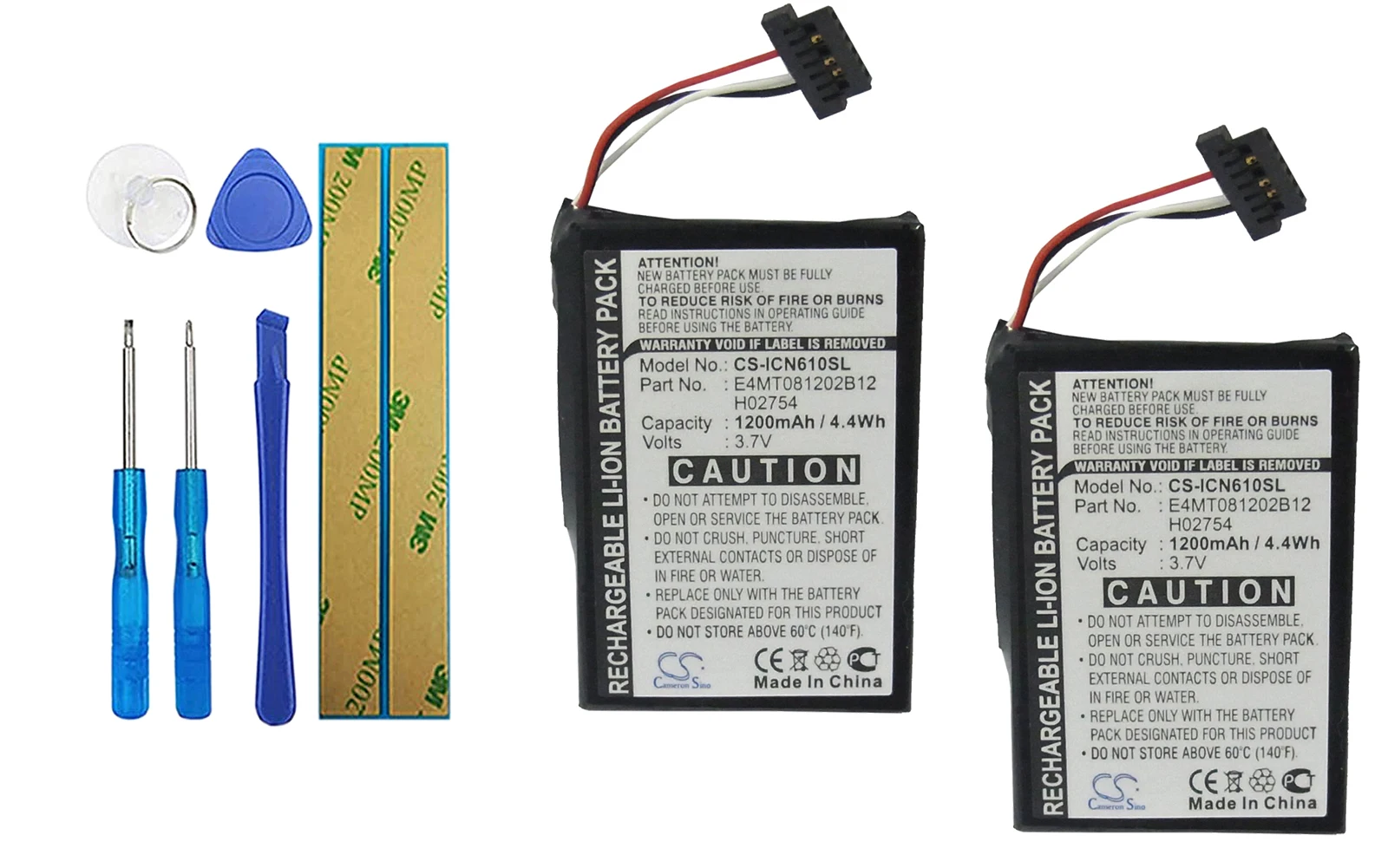 

2pack 1200mA Battery for Navman N60i Navpix E4MT081202B12