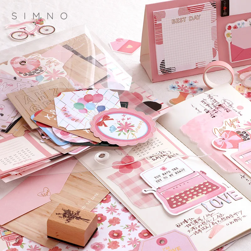 Продажа Kawaii ручная учетная запись материал набор для скрапбукинга Подарочная коробка Ins ветровое украшение симпатичный фиолетовый розовый дневник... Pаспродажа Kawaii ручная учетная запись материал набор для скрапбукинга Подарочная коробка Ins ветровое украшение симпатичный фиолетовый розовый дневник...