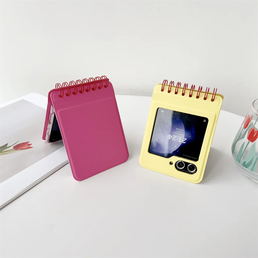 Чехол для телефона в стиле спирального ноутбука Samsung Galaxy Z Flip 6 5 4 3 Flip6 Flip5 Flip4 Flip3 5G