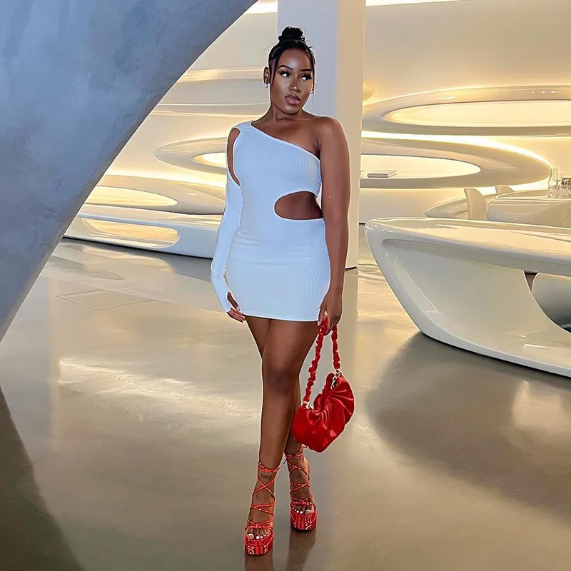 

Женская летняя новая Однотонная юбка на одно плечо 2022