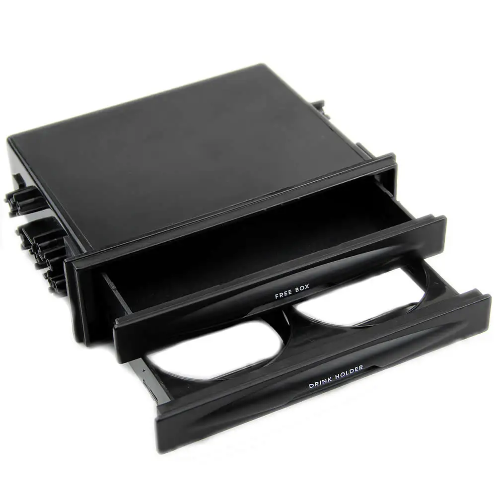 

Double Din Radio Pocket Drink-Cup Holder + Storage Box For Universal Car truck