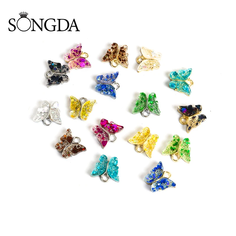 

10pcs Multicolor Acrylic Butterfly Charms Cute Animal Charm DIY Butterfly Pendants Jewelry Making For Earring Necklace Keychain