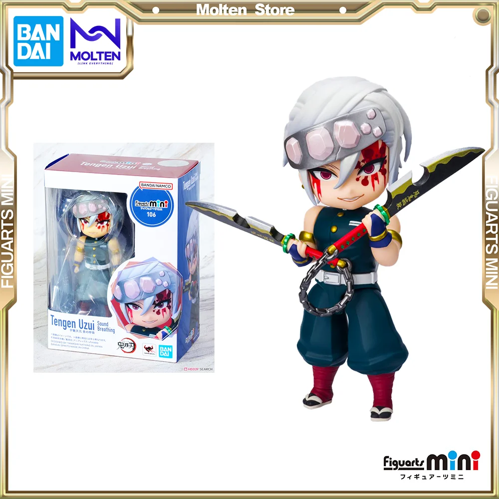 

BANDAI Original Figuarts Mini Demon Slayer: Kimetsu no Yaiba Tengen Uzui Sound Hashira Anime Action Figure Complete Model