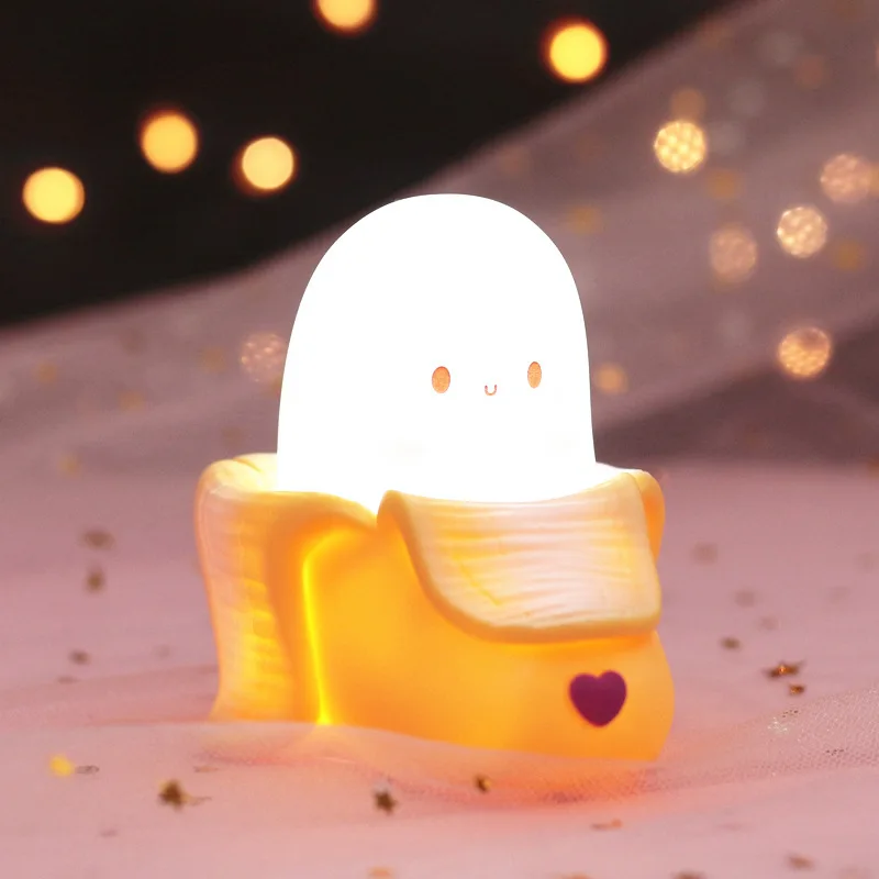 Cute Banana LED Night Light Pinchable Toy Bedroom Children's Room Bedside Sleep Lamp Cute Novelty for Night Light Kids Baby