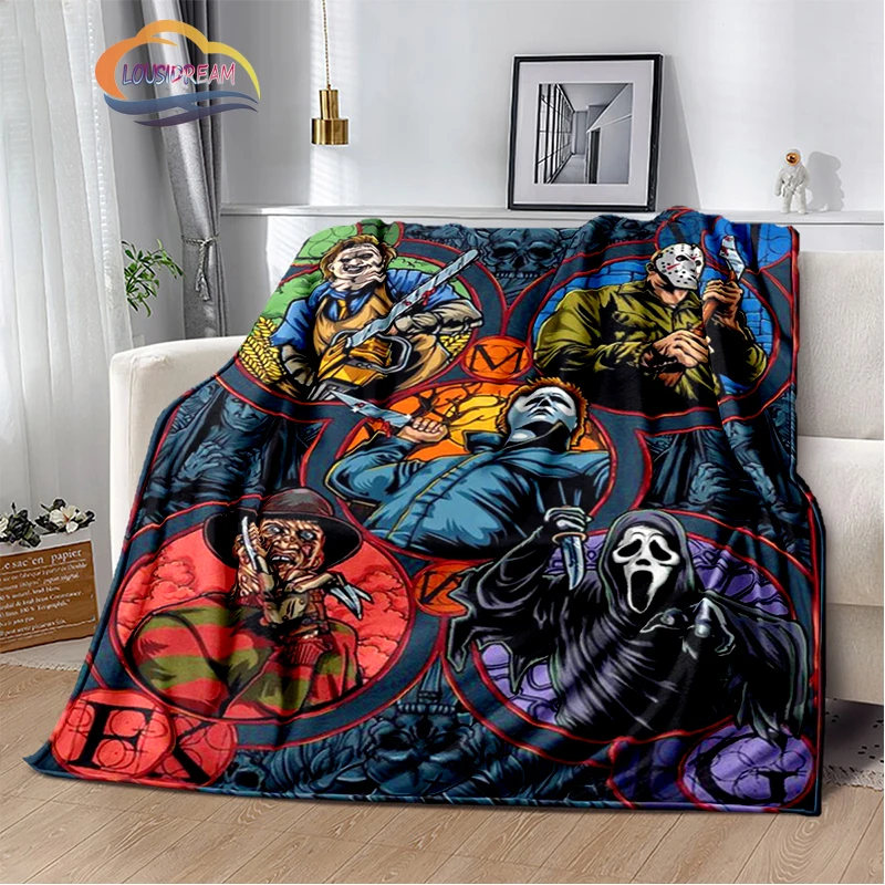 

Horror Movie Killer Flannel Blanket Michael Myers、Freddy Krueger 、Jason·Voorhees、Scream、Thomas Hewett Tommy 、Child's Play Blanke